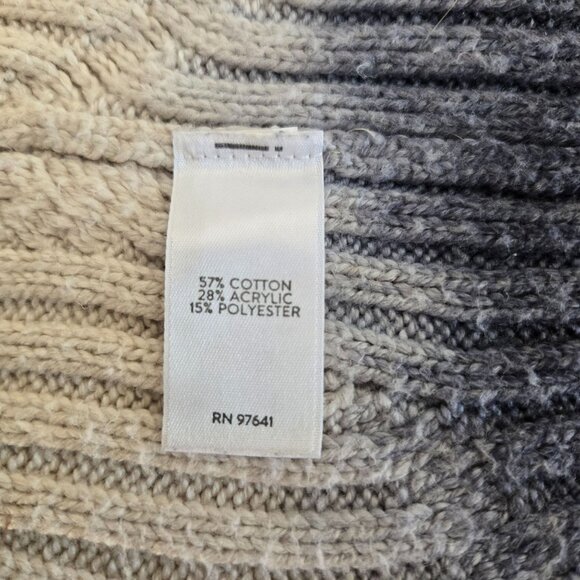 J.Jill Pure Jill Women's Cable Knit Cardigan Open Front Blue Ivory Tie-dye Large - Picture 16 of 16